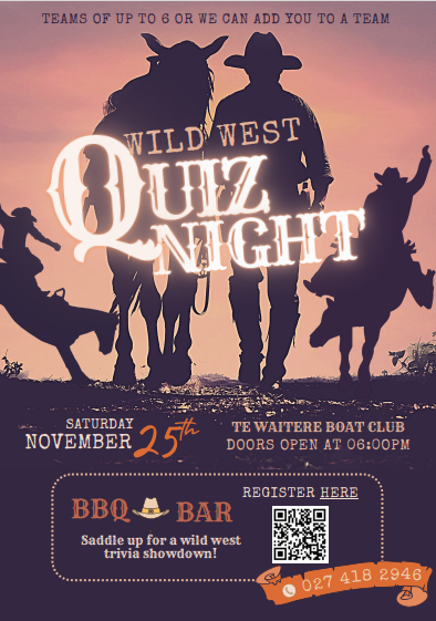 The Wild West Quiz Night - Te Waitere Boat Club, Te Waitere, Waikato