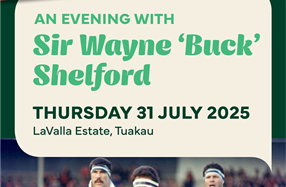Save the Date – An Evening with Sir Wayne ‘Buck’ Shelford