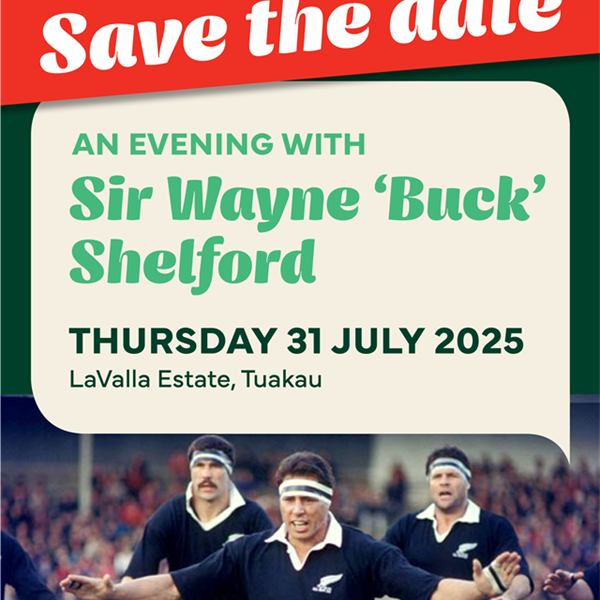 Save the Date – An Evening with Sir Wayne ‘Buck’ Shelford